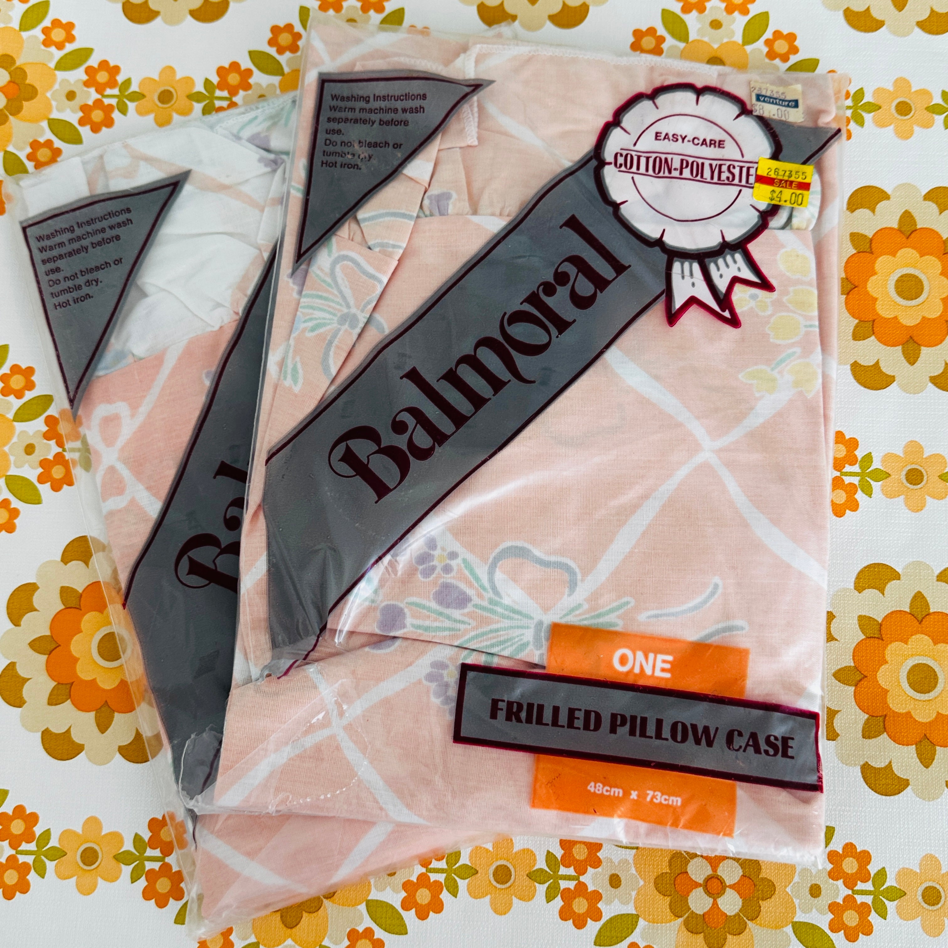 Balmoral Vintage PAIR Pillow Cases Ruffled