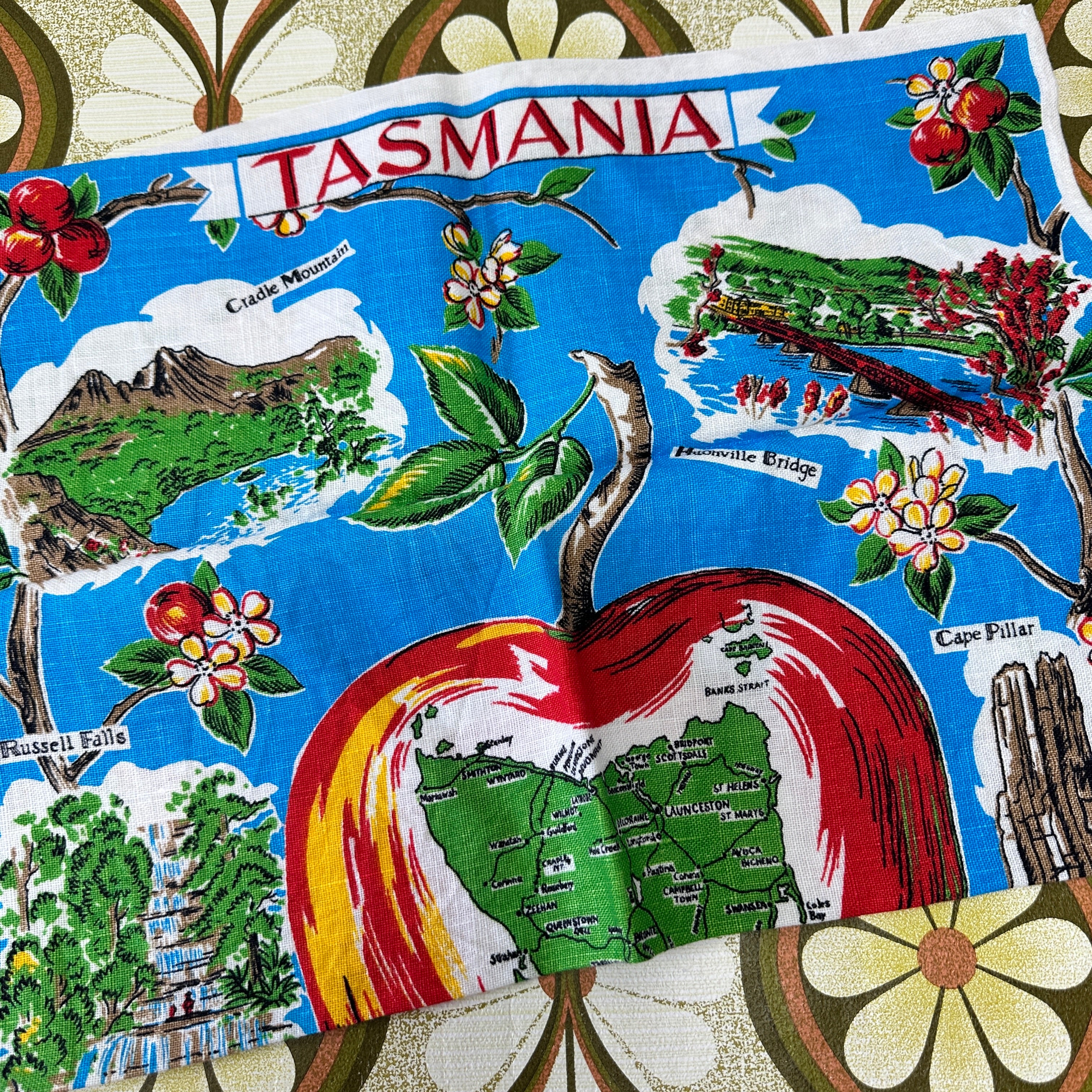 TASMANIA Tea Towel RETRO