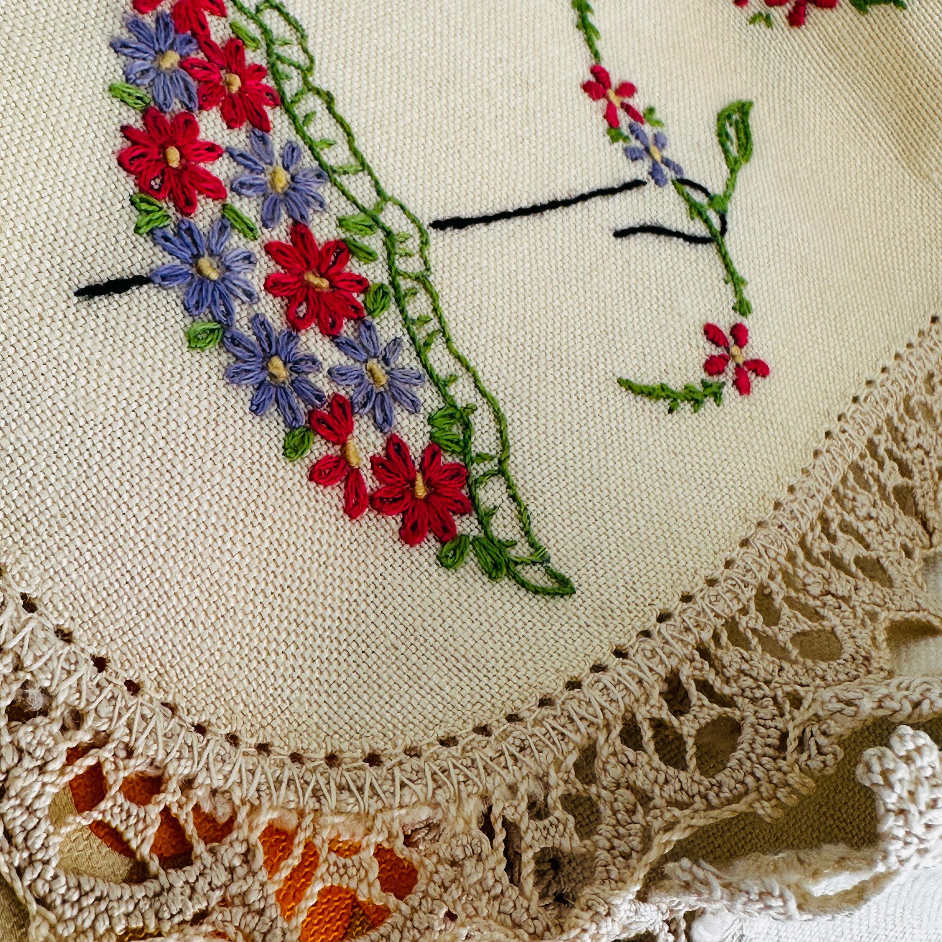 Bulk Lot of Vintage Linen Embroidered Doilies