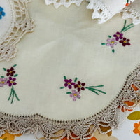 Bulk Lot of Vintage Linen Embroidered Doilies