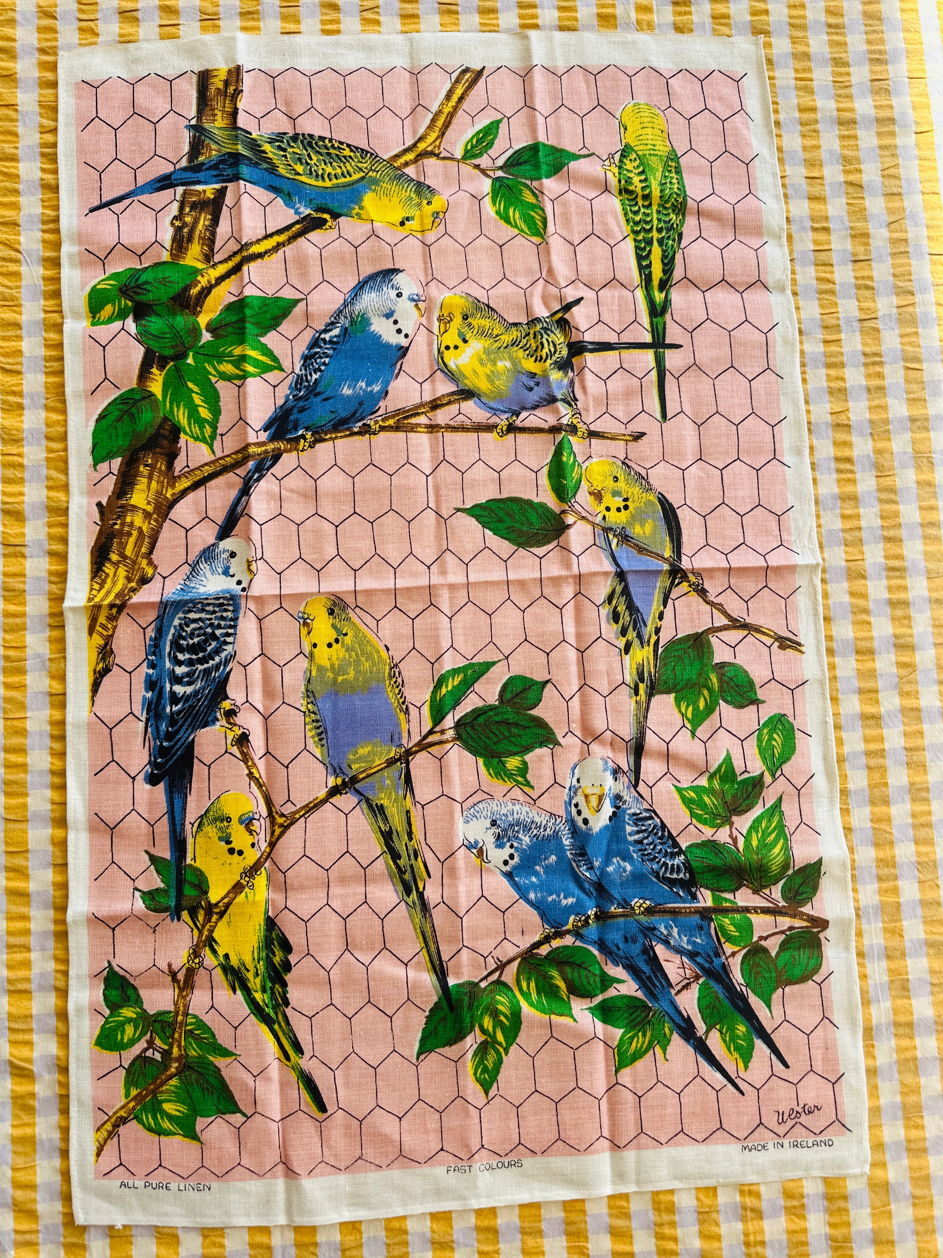 ULSTER Vintage Bird Tea Towel Linen