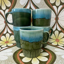 Set of Five Vintage Stackable MUGS 70's Home