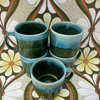 Set of Five Vintage Stackable MUGS 70's Home