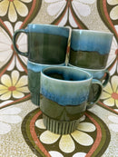 Set of Five Vintage Stackable MUGS 70's Home