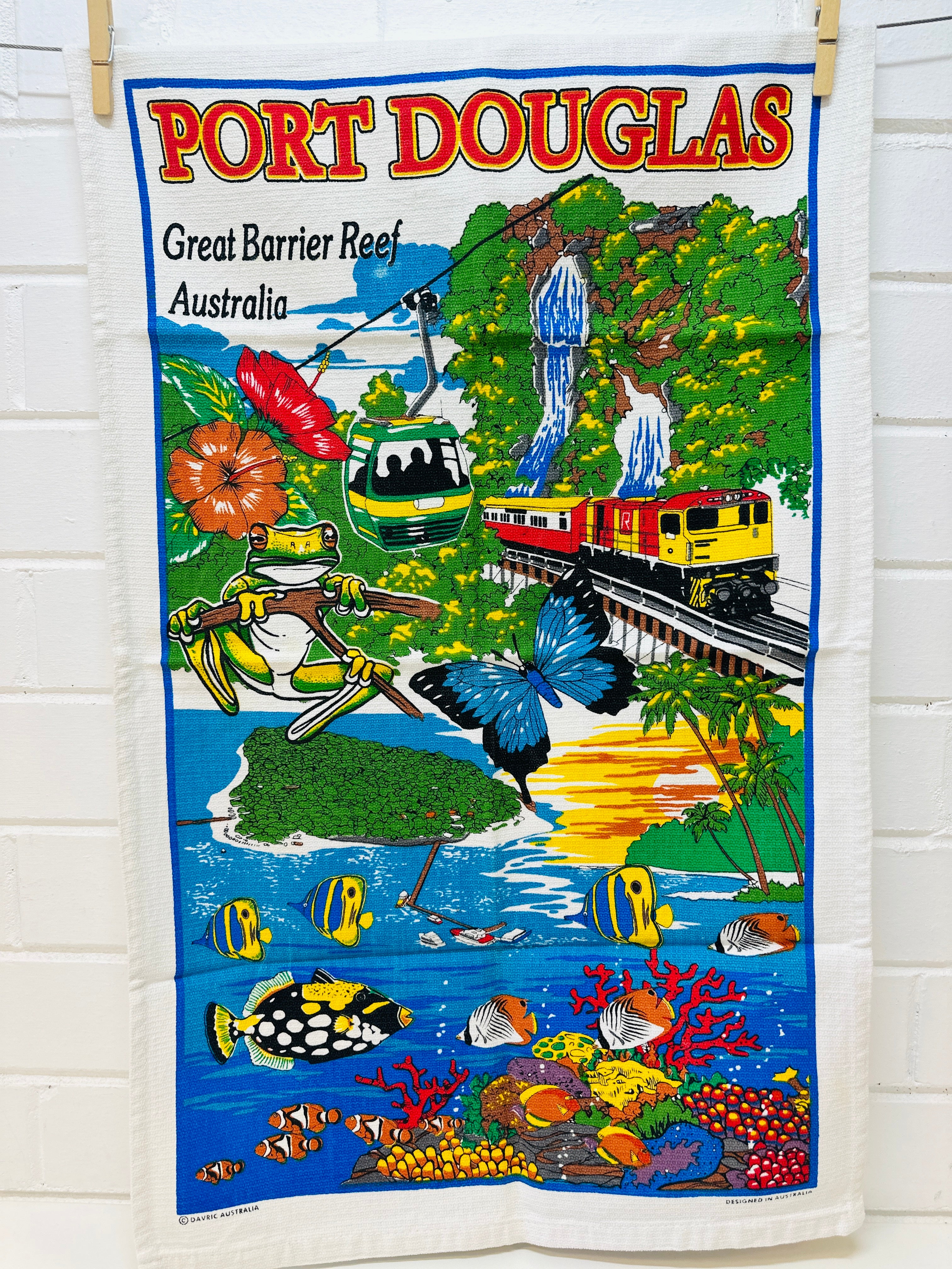 PORT DOUGLAS Cotton Vintage Tea Towel UNUSED