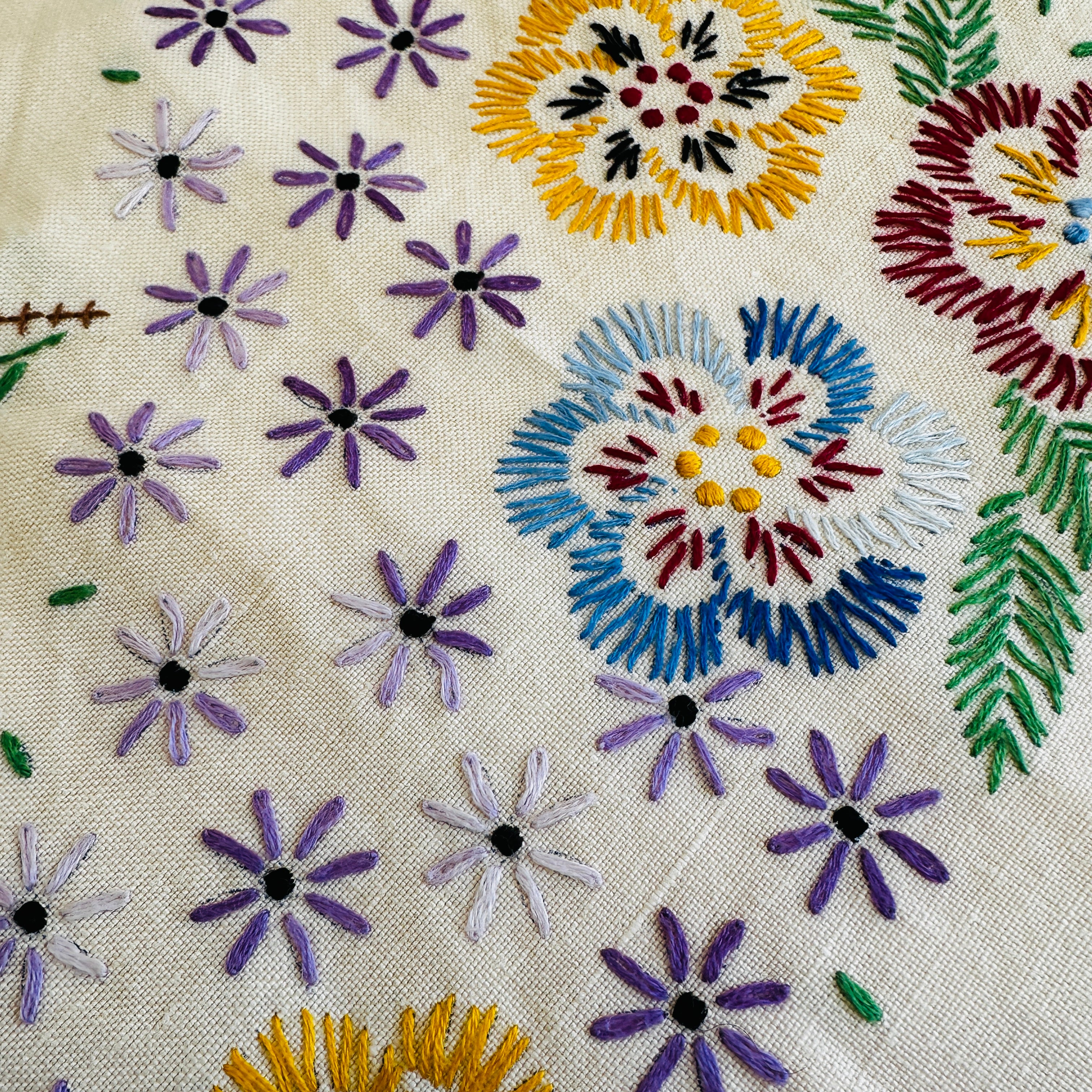 Vintage Handmade Embroidered Tablecloth Linen