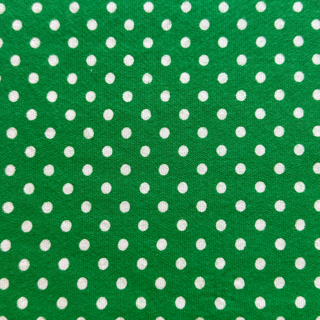 90cms Green & White Polka Dot Fabric