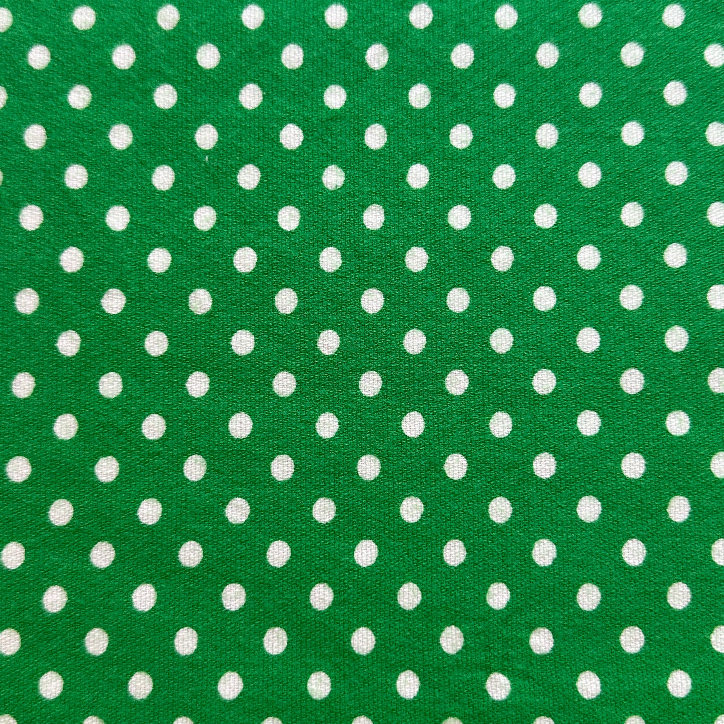 90cms Green & White Polka Dot Fabric