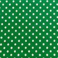 90cms Green & White Polka Dot Fabric