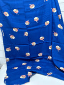 200cms Pretty Blue Floral Cotton