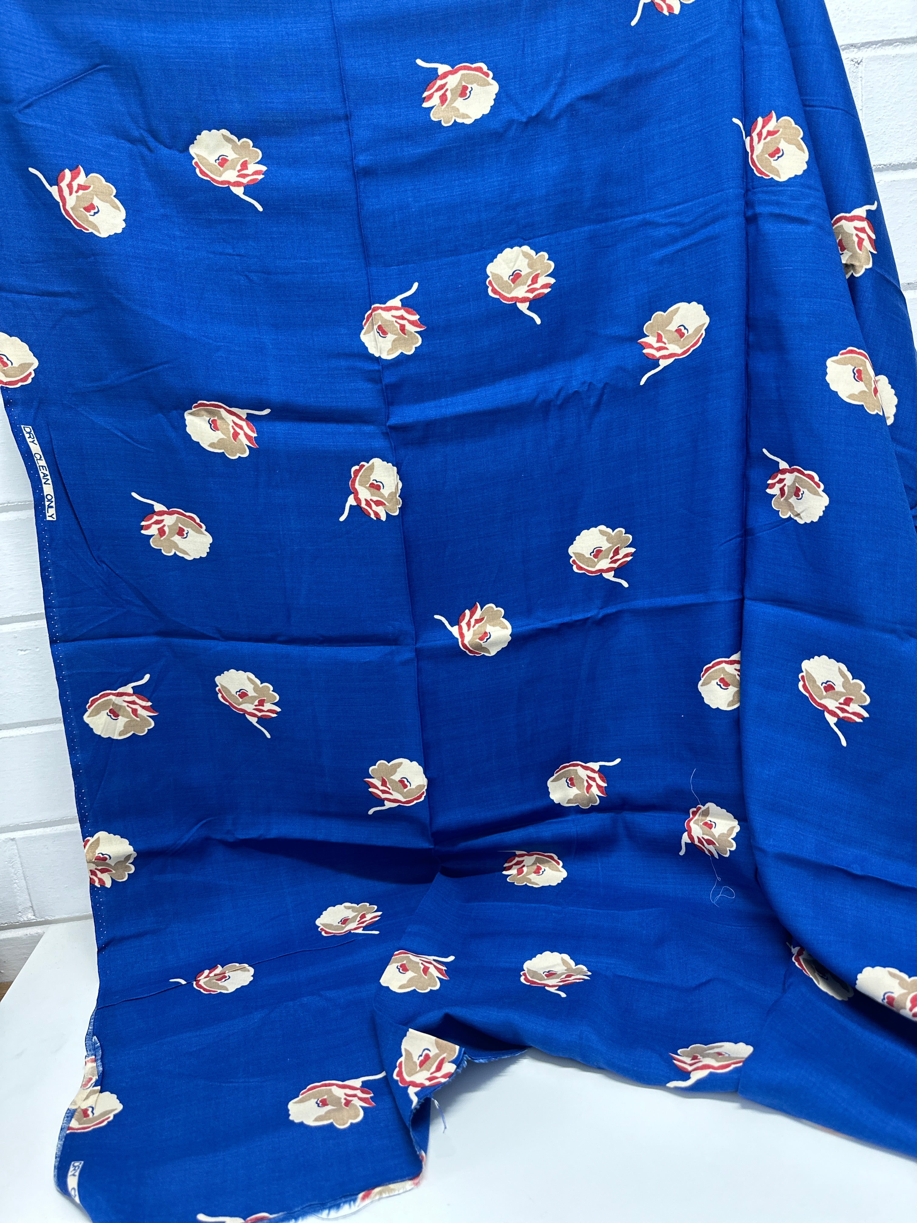 200cms Pretty Blue Floral Cotton