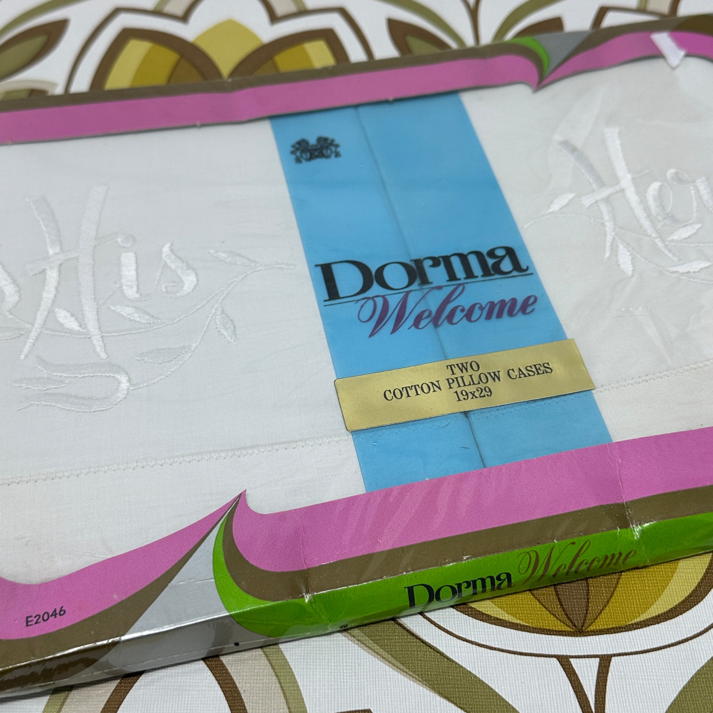 Pair of BOXED Vintage Cotton DORMA Pillow Cases
