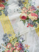 230cms Vintage Sheet Fabric Old World FLORAL