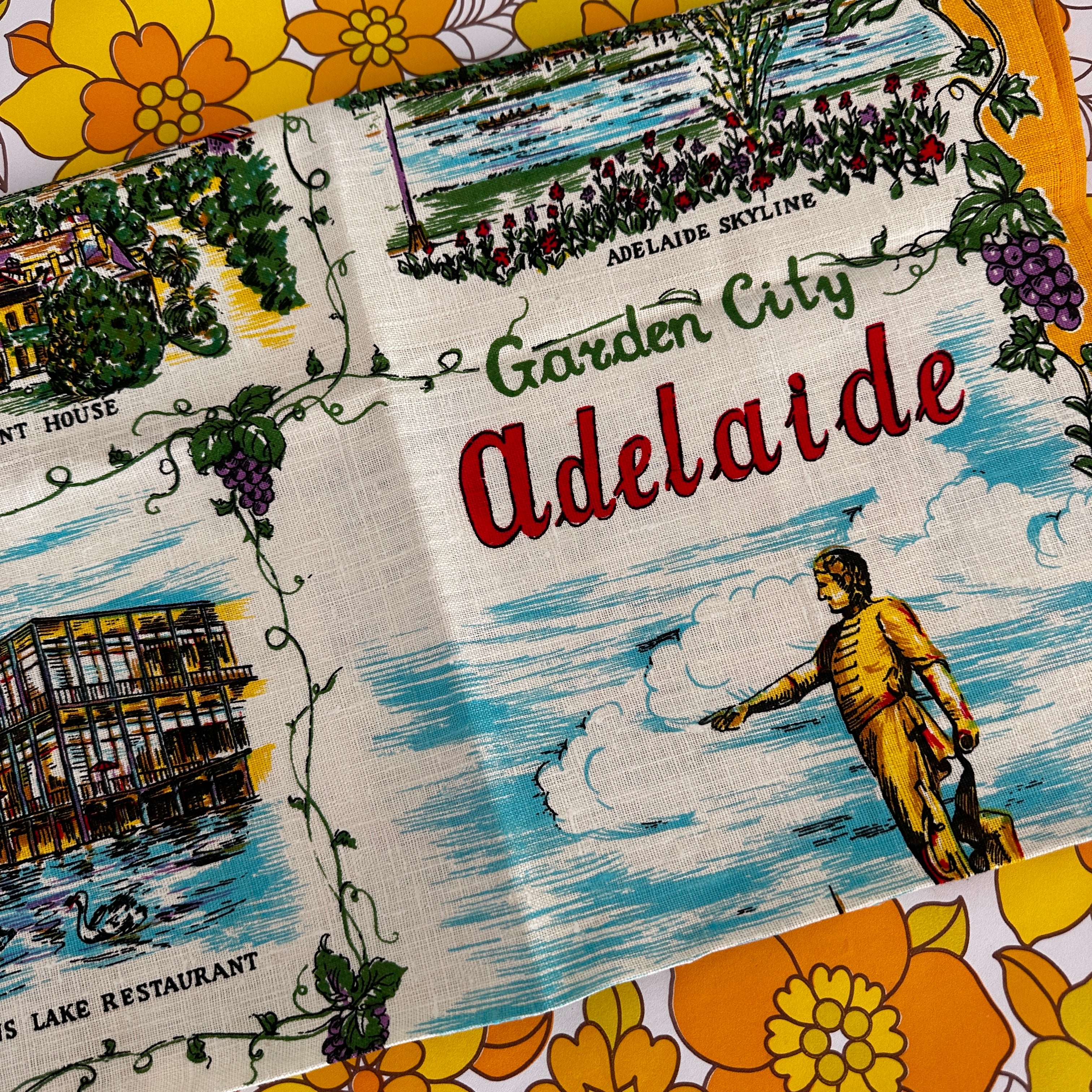 UNUSED Garden City Adelaide Linen Tea Towel
