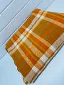 AS NEW Wool Blanket Vintage Orange & Brown # 2
