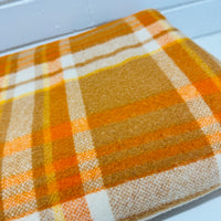AS NEW Wool Blanket Vintage Orange & Brown # 2