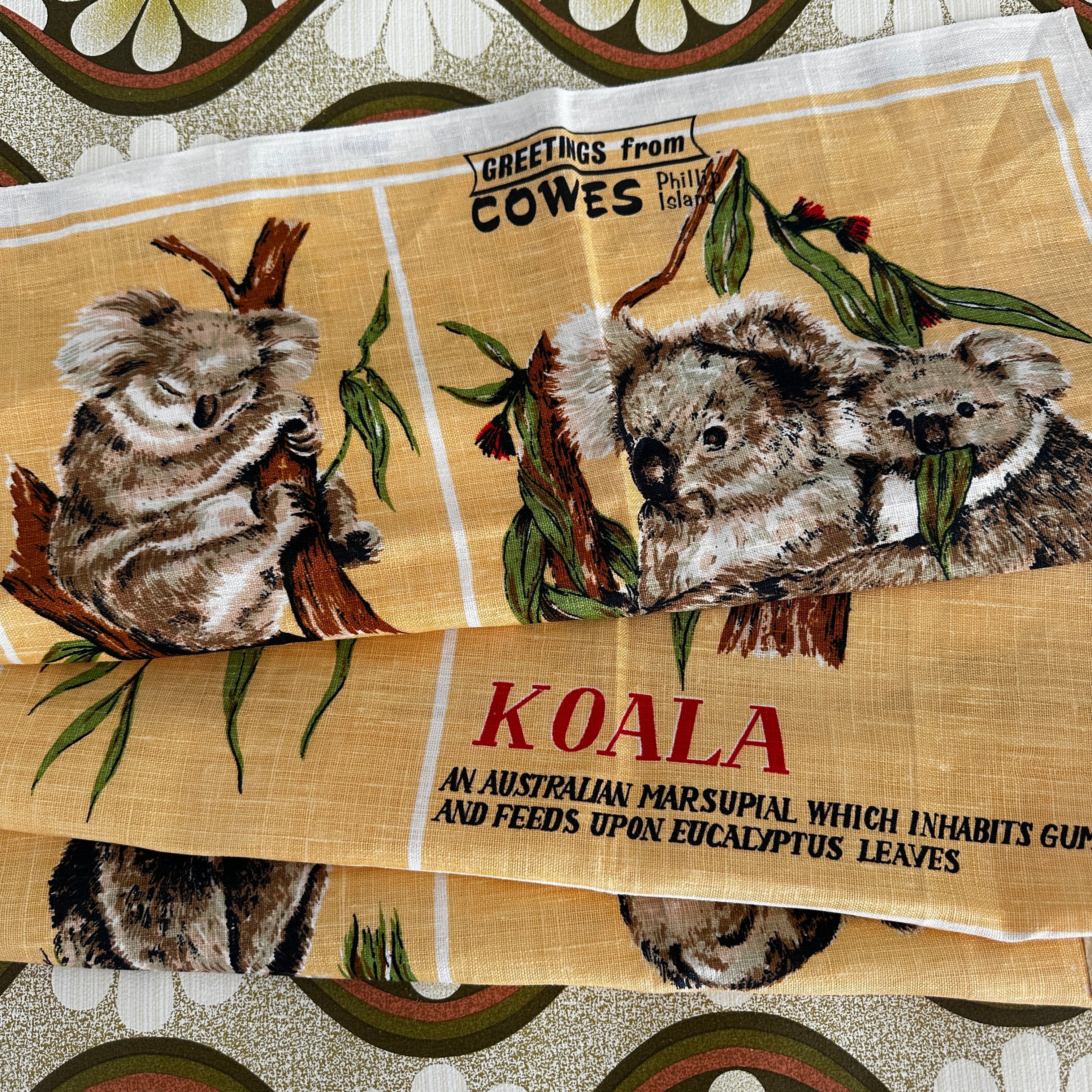UNUSED Pure LINEN Cowes Phillip Island Tea Towel