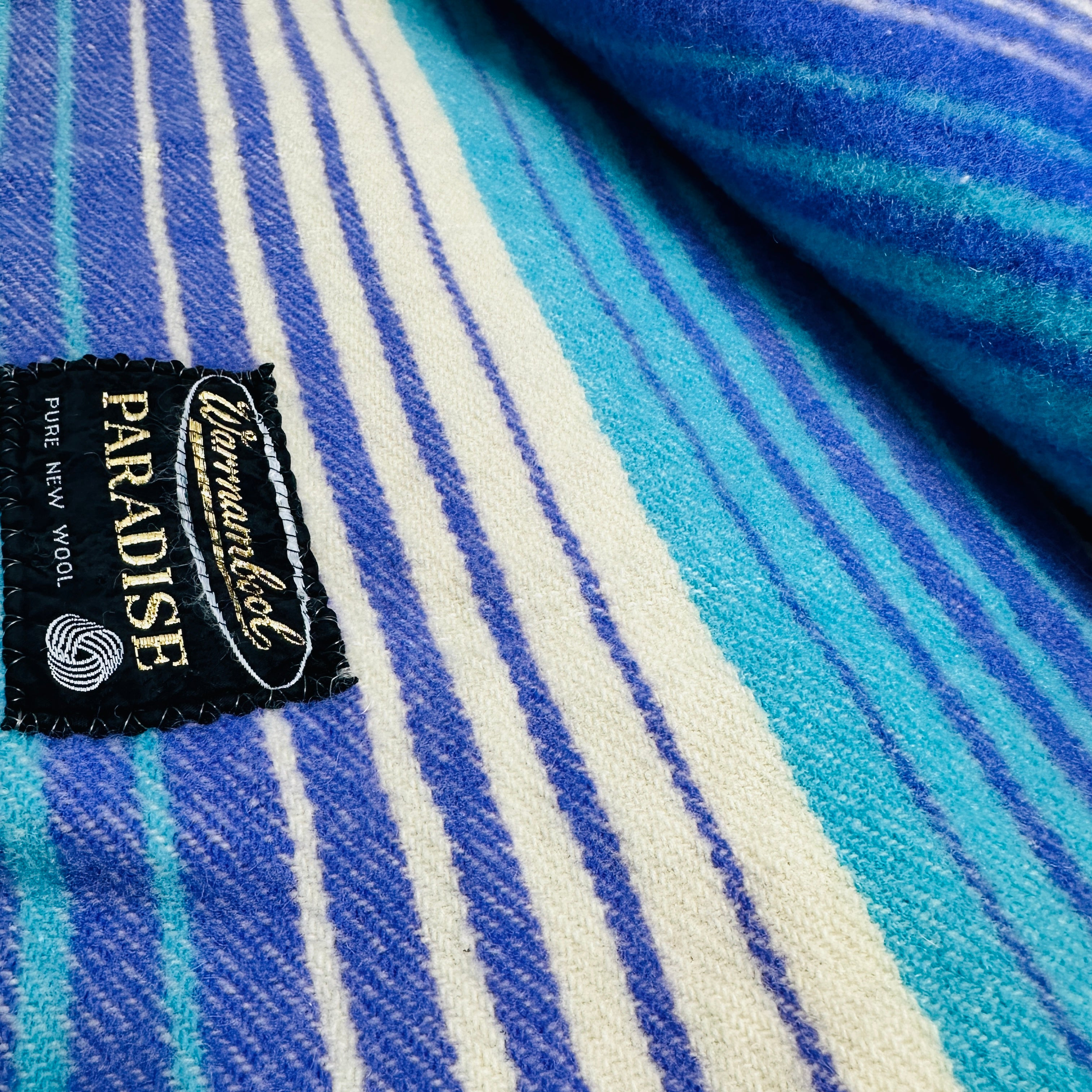 AS NEW Wool Blanket Vintage WARRNAMBOOL Striped # 2