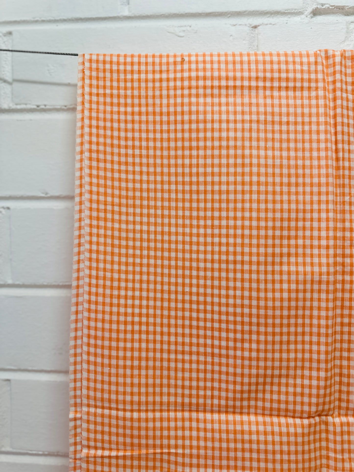 240cms Marked JAPAN Vintage Apricot Gingham COTTON