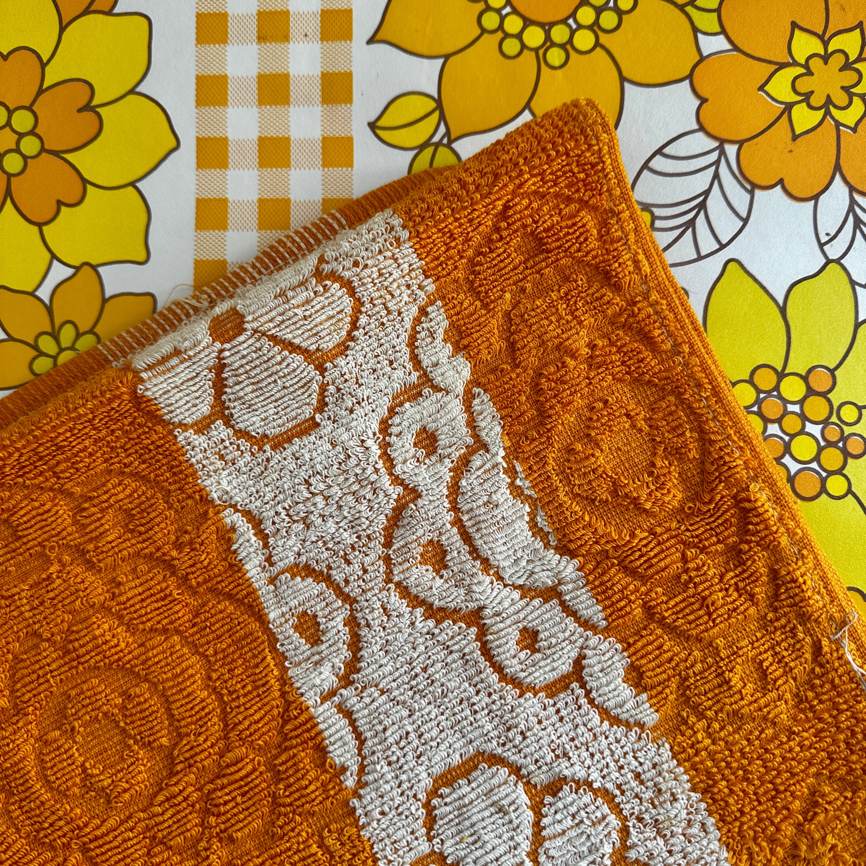 Vintage Cotton Bath Towel RETRO