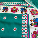Vintage Green Floral Tablecloth