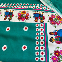 Vintage Green Floral Tablecloth