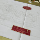 Embroidered BOXED Pair Pillow Cases White Cotton # 2