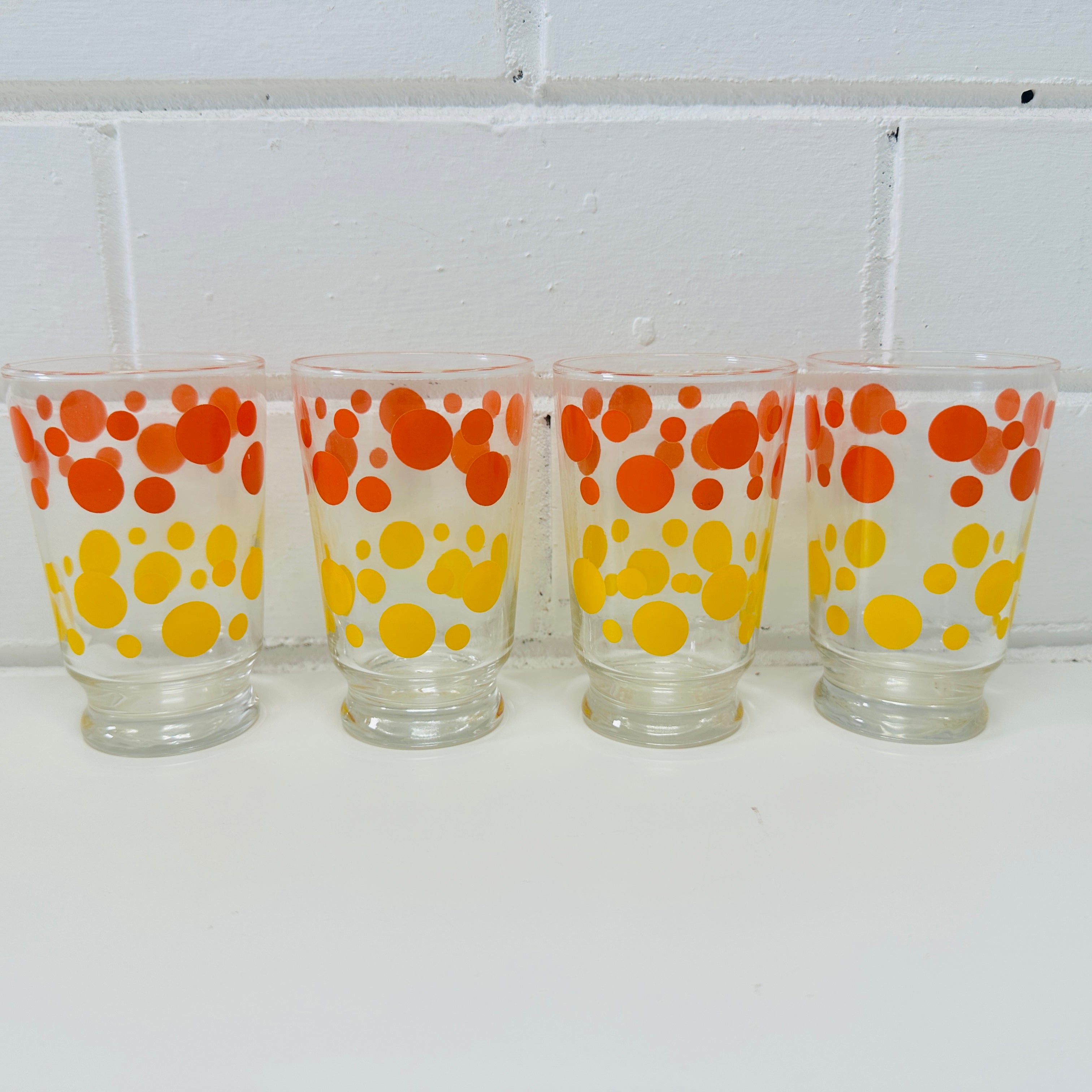 Four AS NEW Vintage Glasses ADORABLE