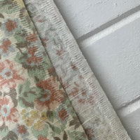 145cms Pretty Muted Floral Fabric Ribbed Cotton