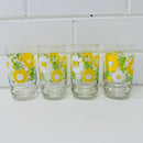 Four Sweet Floral Vintage Glasses