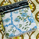 PAIR Vintage 100% Cotton Bedsheets Blue Floral