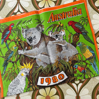 1980 Koalas Tea Towel UNUSED Bright & Crisp