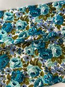 120cms STUNNING Upholstery FABRIC Blue Floral