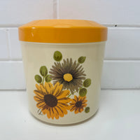 Cute Retro Yellow Floral Canister Plastic