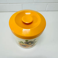 Cute Retro Yellow Floral Canister Plastic