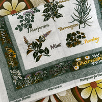 PAT ALBECK Irish Linen Herbs Tea Towel UNUSED