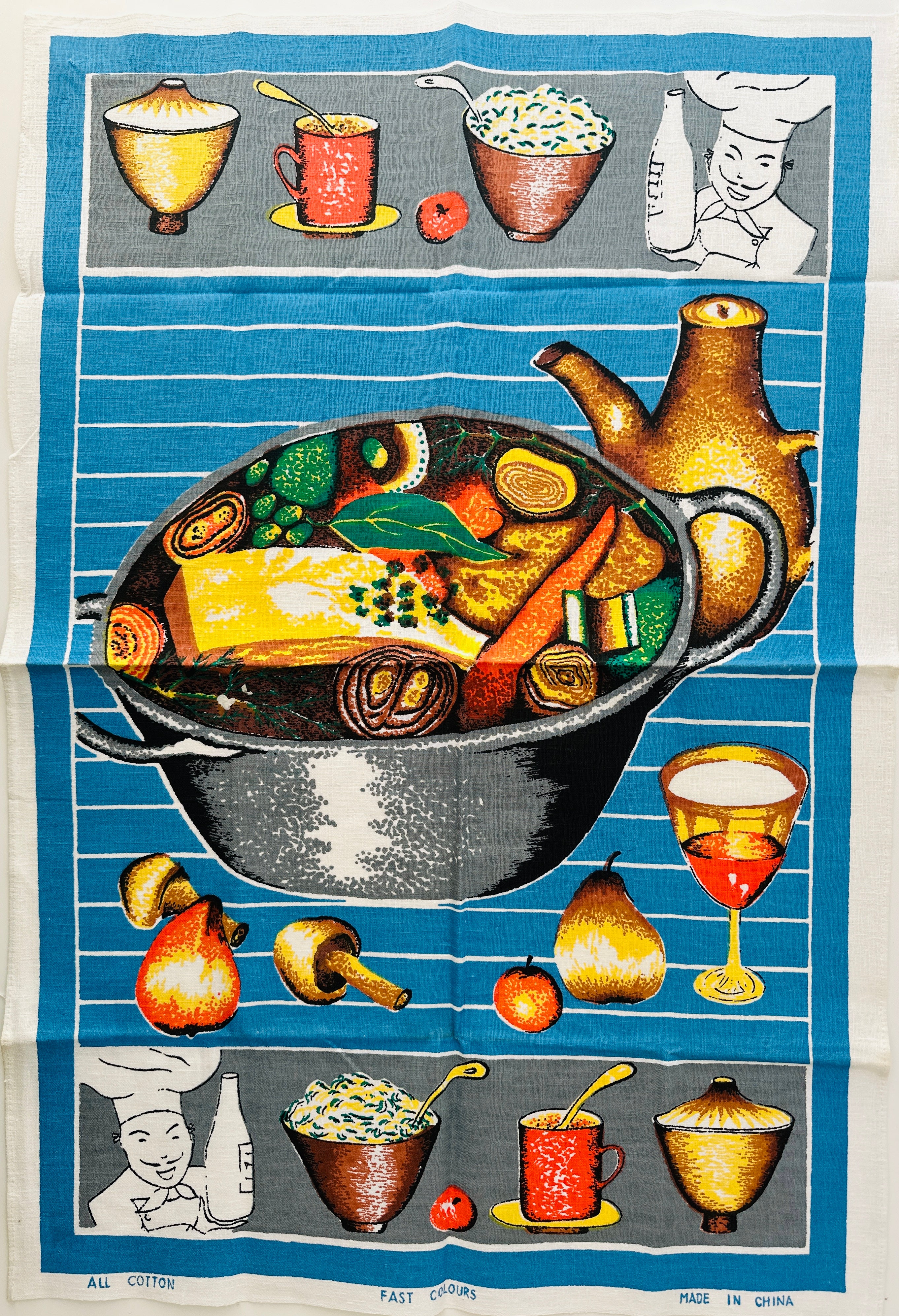 Cotton Fast Colours Vintage Tea Towel