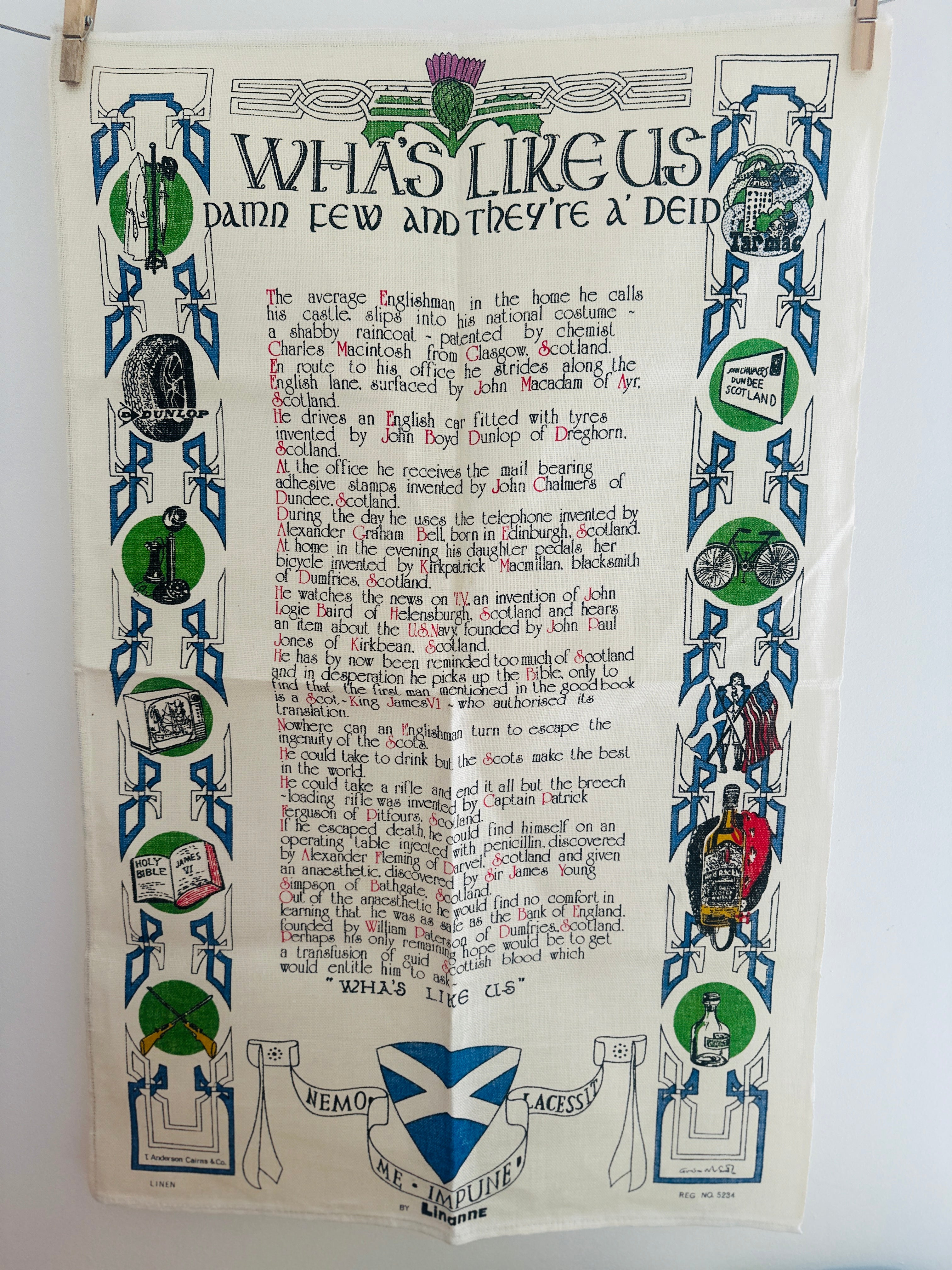 UNUSED Vintage Tea Towel Whas Like Us  Linen