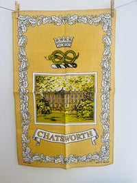 UNUSED Vintage Tea Towel CHATSWORTH Linen