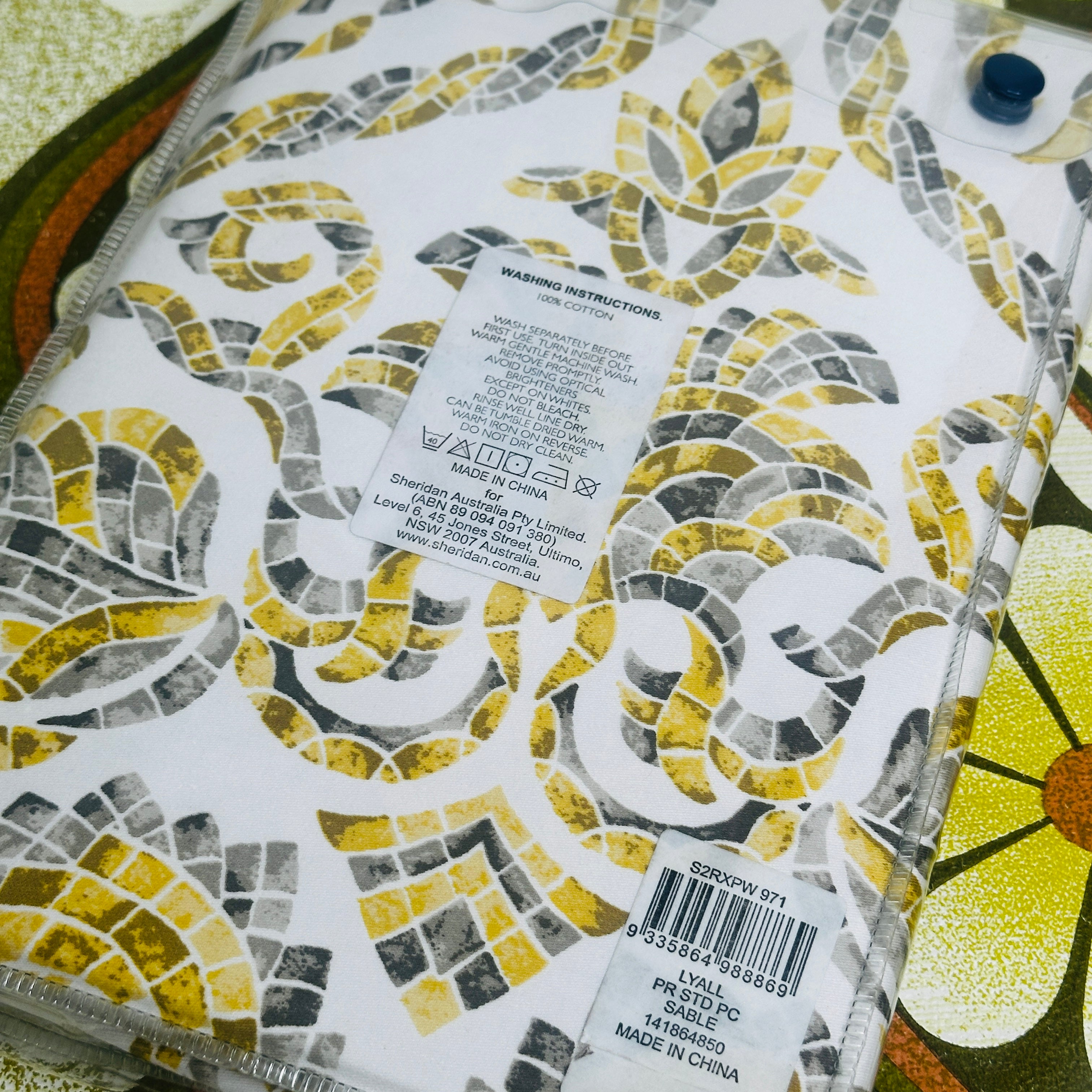 Pair Vintage Pillow Case SHERIDAN New in Pack Mustard
