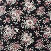 110cms Cute Black Floral Cotton FABRIC Adorable