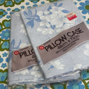 One Vintage Pillow Case Blue Floral