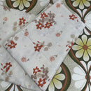 UNUSED Cotton Flat Sheet Floral Brown
