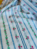 150cms Gorgeous Cotton Fabric Embroidery Sourced in Spain Blues