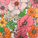 Sold by the Metre Pink Modern Floral Cotton