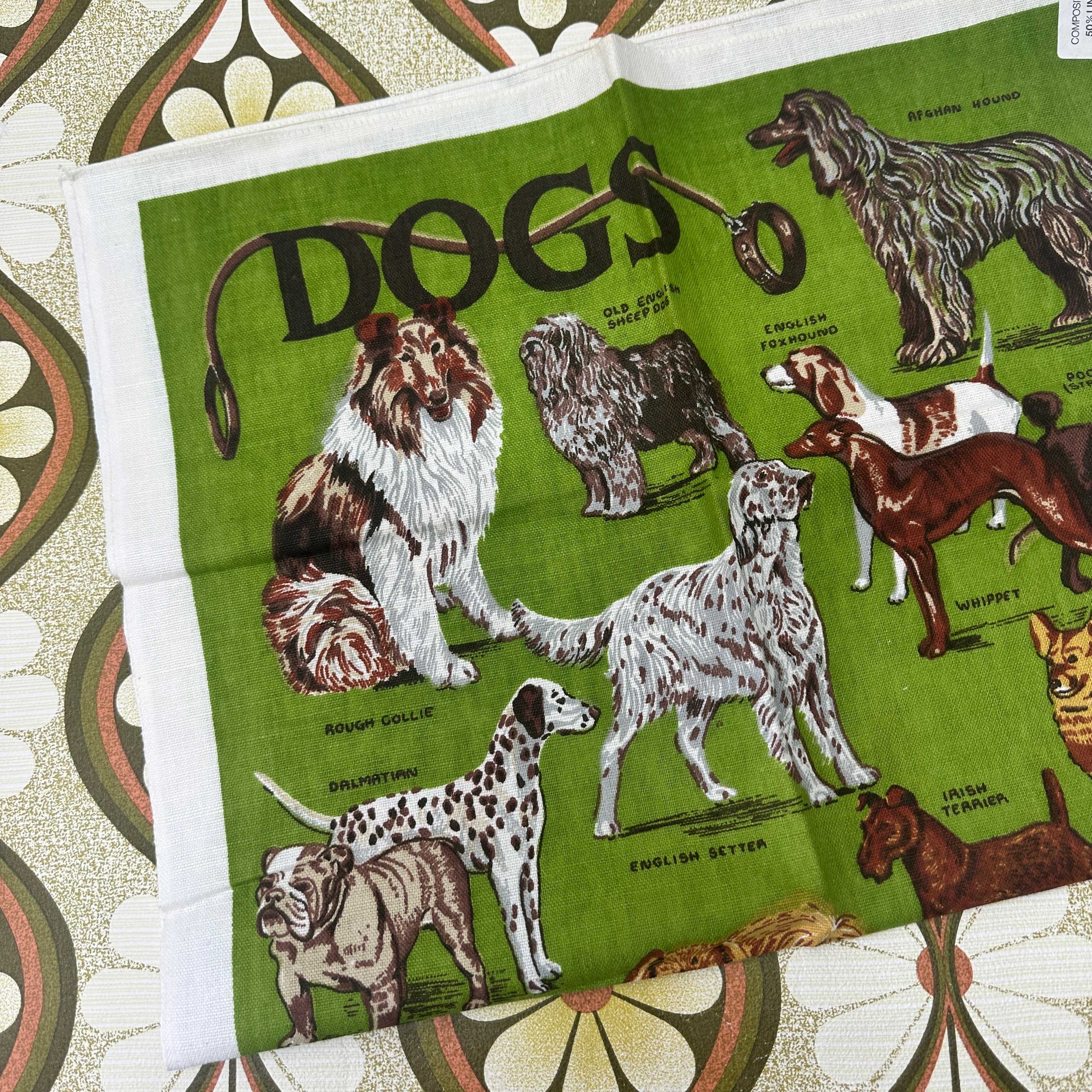 UNUSED Linen Cotton Dog Tea Towel