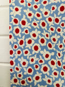 220cms Modern Blue & Red Cotton Fabric