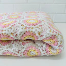 HUGE Vintage Handmade Pink & White Bedspread Tablecloth