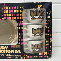 Six UNUSED Vintage Boxed Stackable MUGS Stowaway