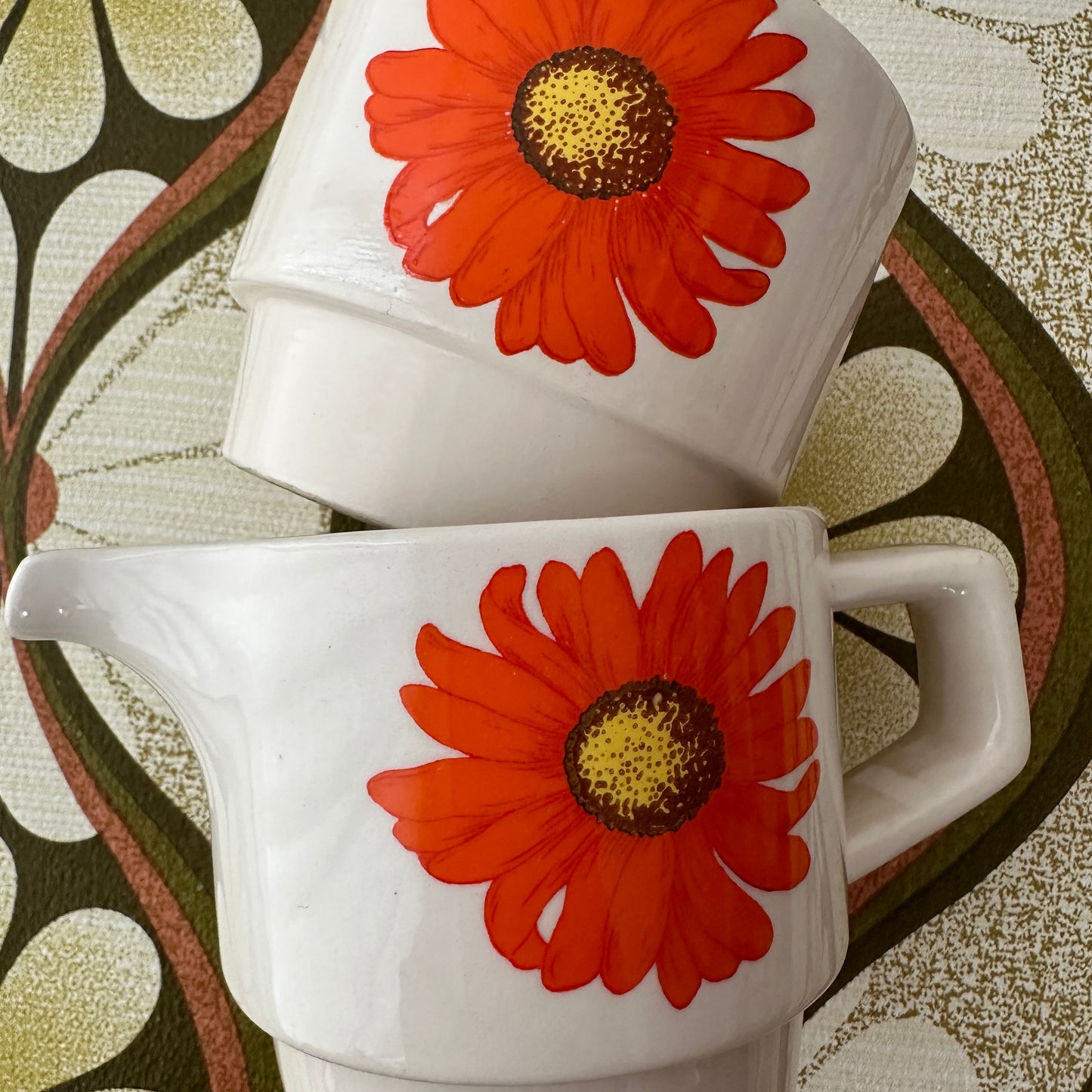 JAPAN Milk & Creamer JUG Floral VINTAGE